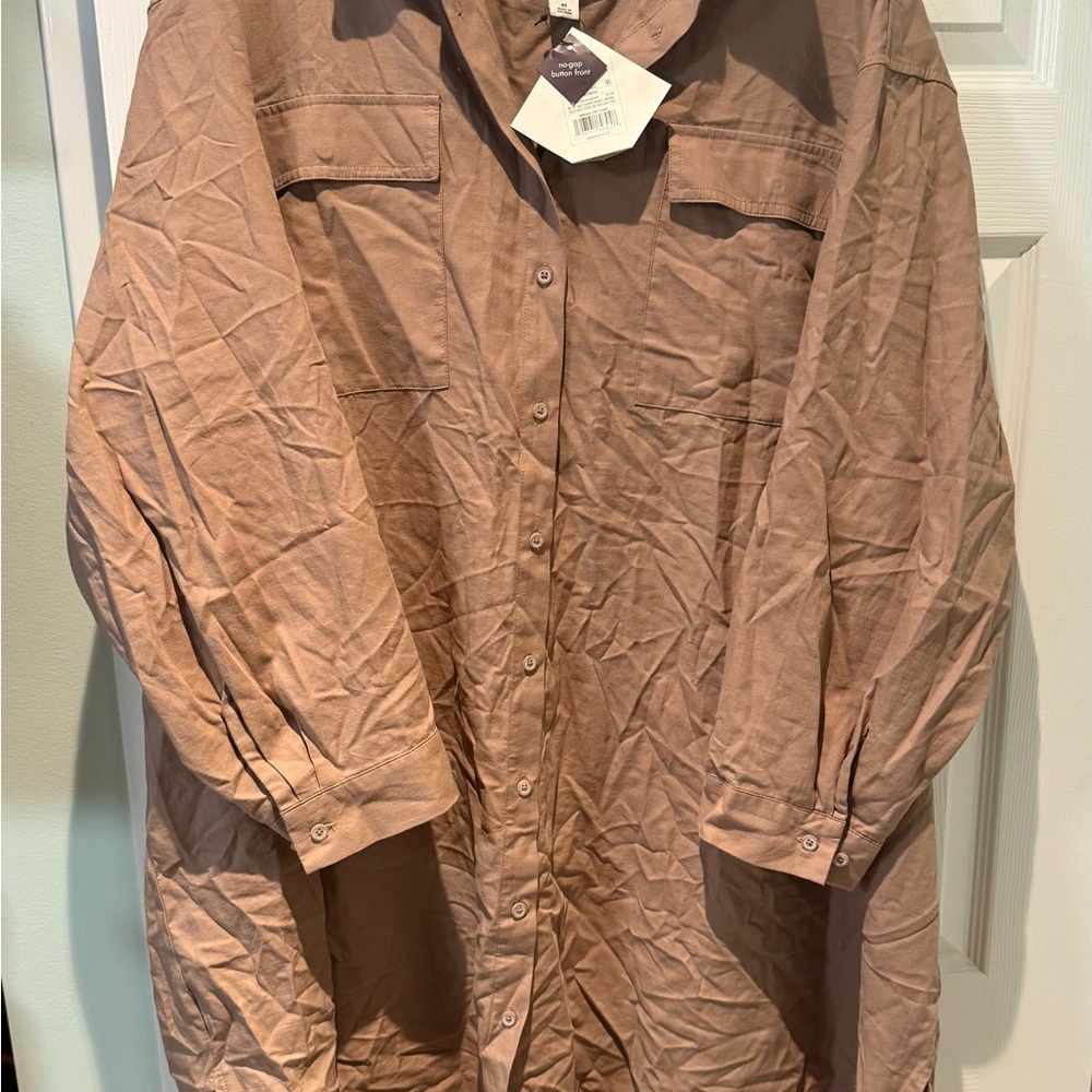Ava & Viv Men's Tan Button-Up Shirt Jacket